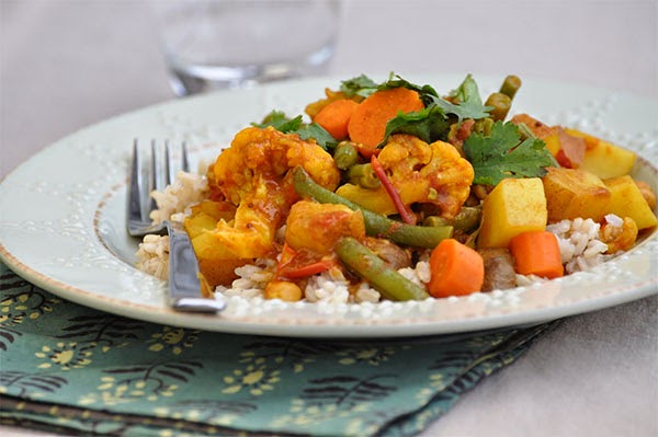 وصفات عشاء خفيف - الخضار بالكاري