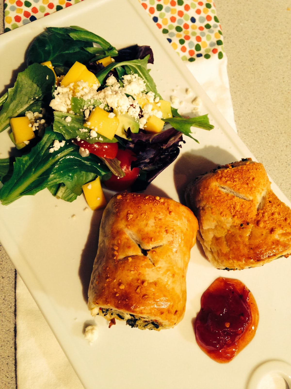 Sweet Alchemy Pork, spinach, feta and pear sausage rolls.