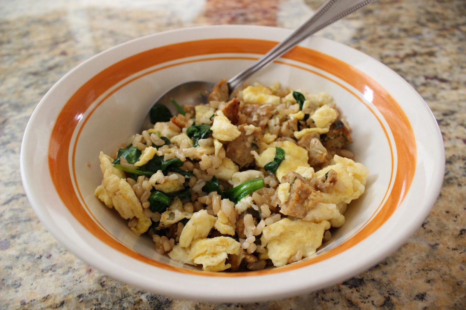 A Little Twist of Goodness Brown Fried Rice with Turkey Meatballs and