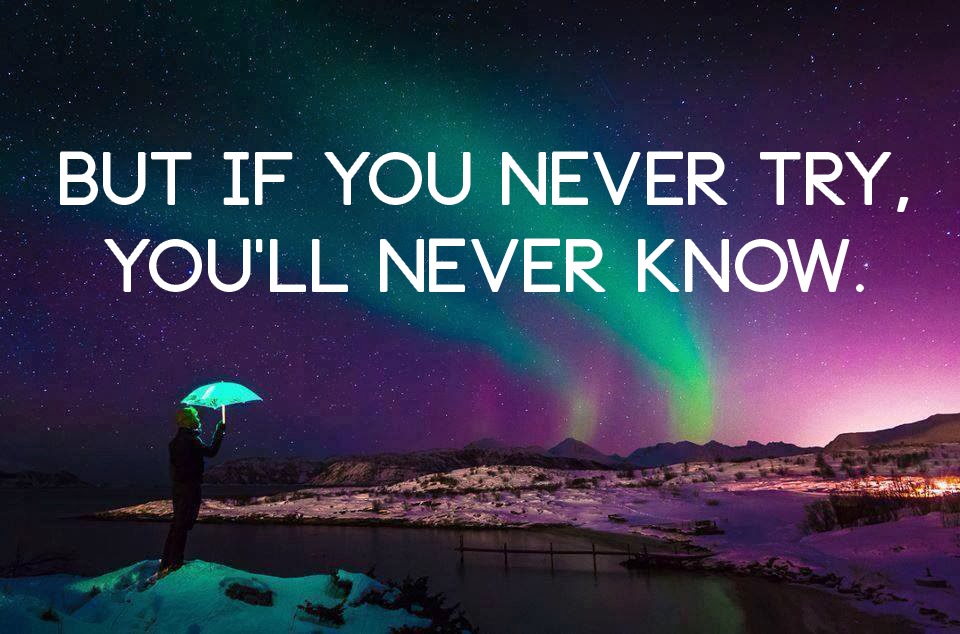 But if you never try, you'll never know | Anonymous ART of Revolution