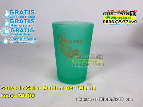 Souvenir Gelas Medium Doff Warna unik