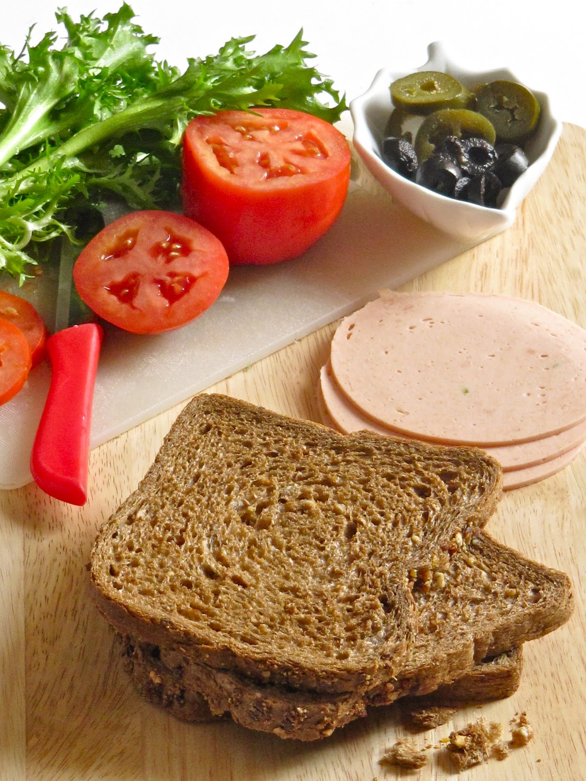 Plateful Grilled Chicken Mortadella Sandwich