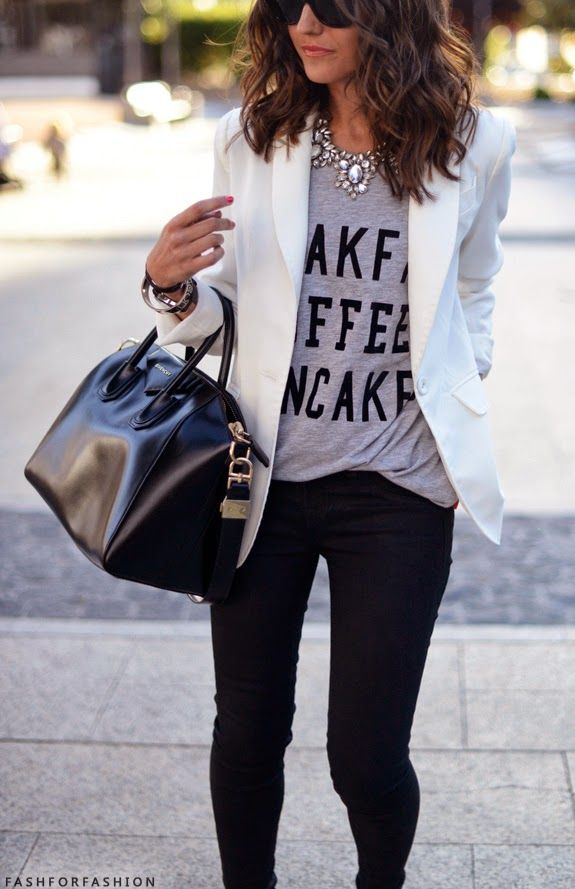 Blazer Tenis Blancos Formales Tenis Outfit Blazer Blanco Mujer