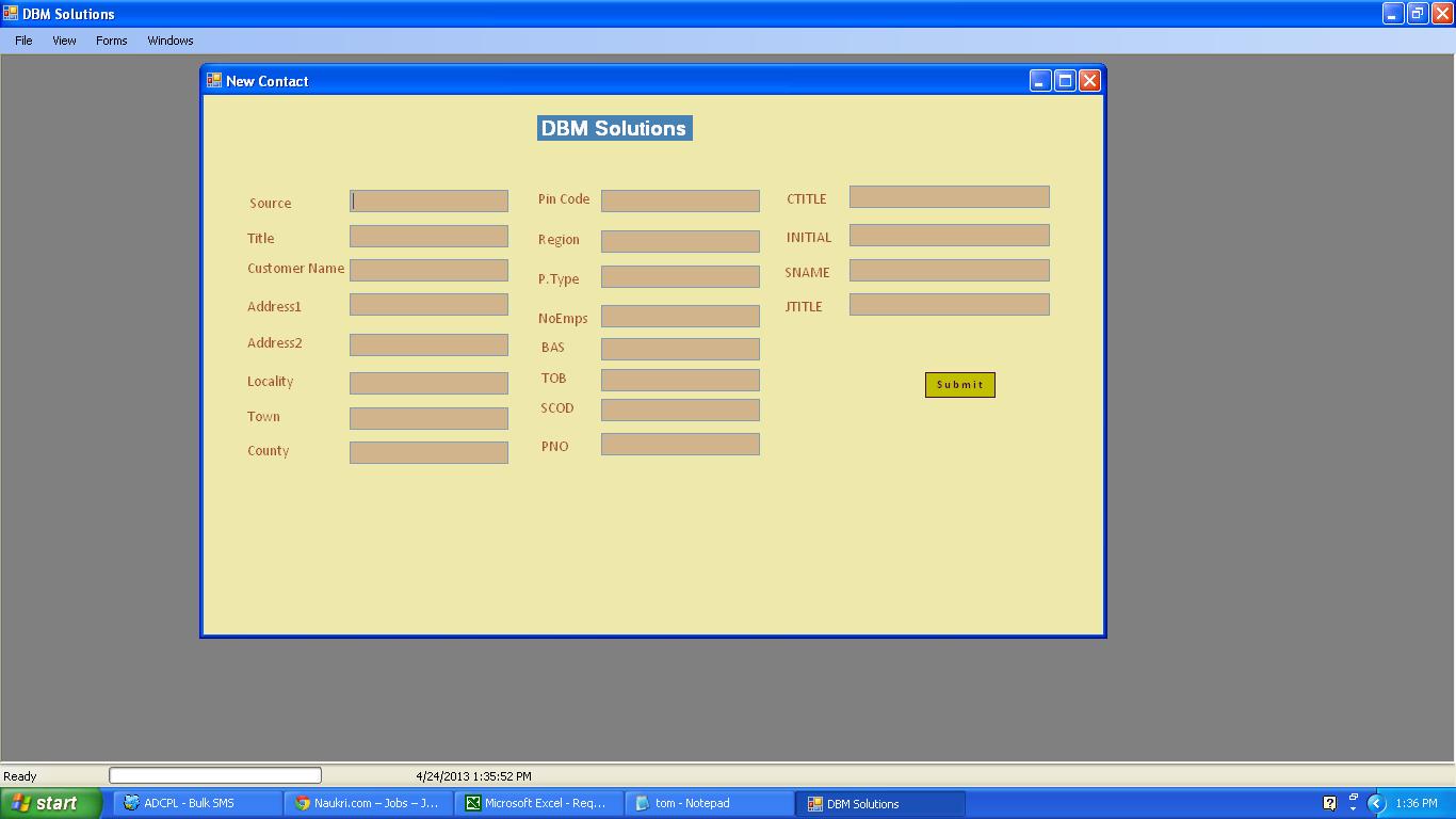 OFFLINE FORM FILLING PROJECTS