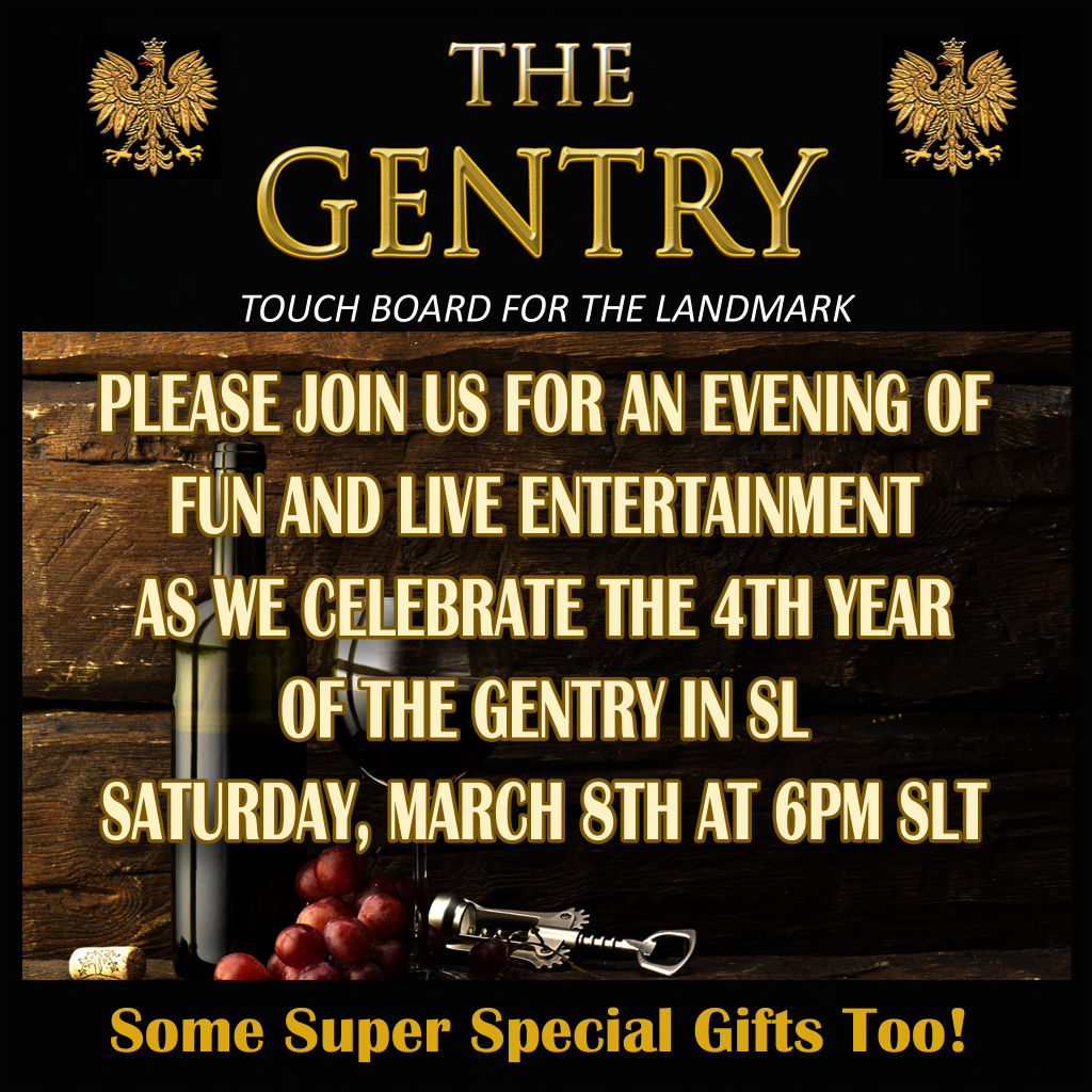 You are Cordially Invited to The Gentry Clothing Store's 4th Year