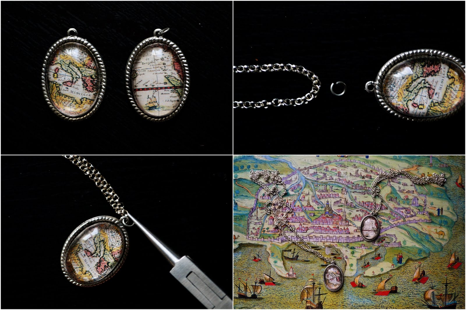 p.s.♡ diy map pendant necklace