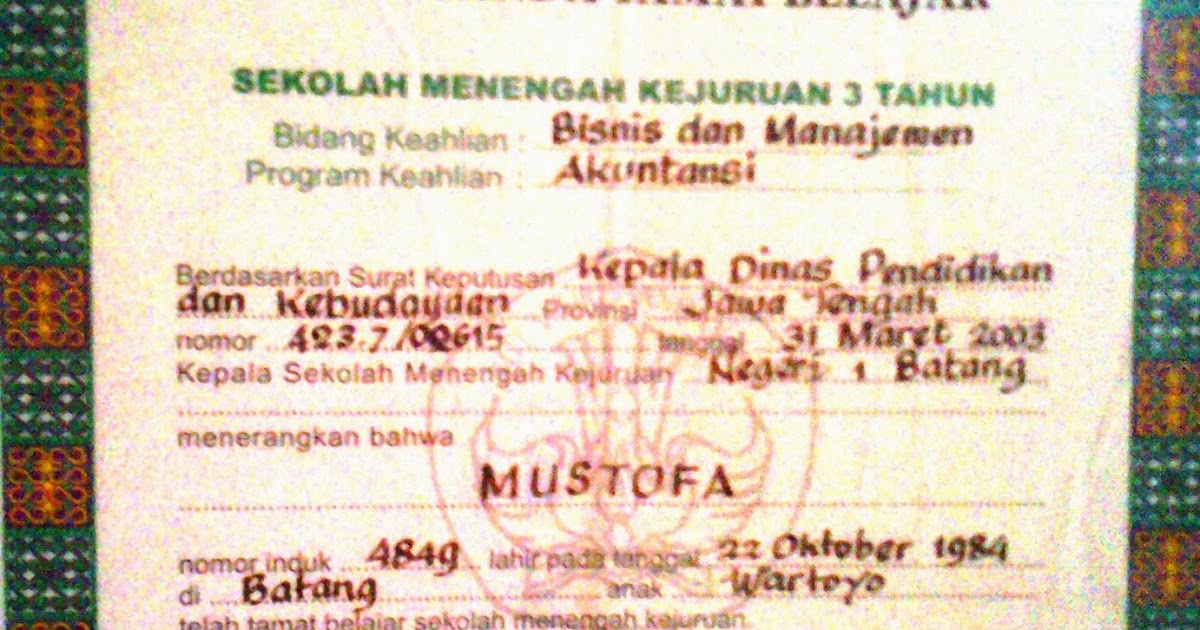 Putra Siberuk Contoh Ijazah Smk Versi Bahasa Inggris Putra Siberuk Contoh Ijazah Smk Versi Bahasa Inggris