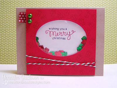 Shaker Card by Newton's Nook Designs Using Holiday Wishes Stamp Set