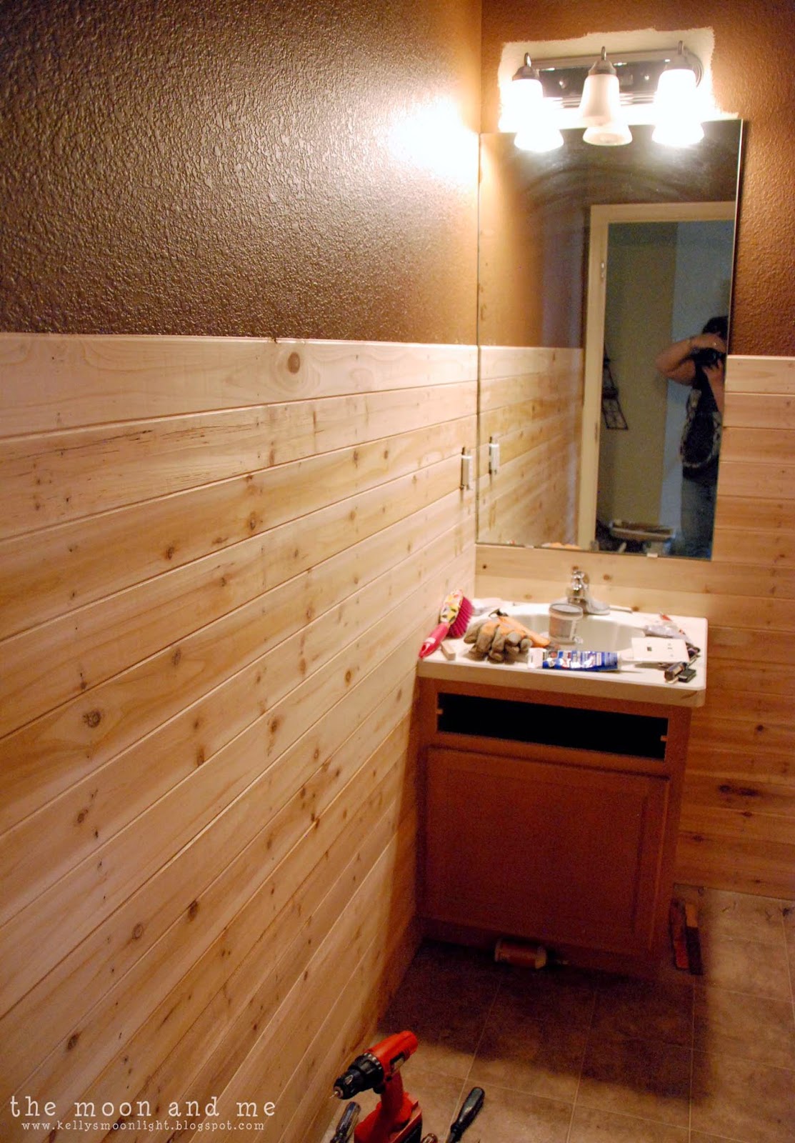 The Moon and Me Planked Wall Bathroom Behind the Scenes