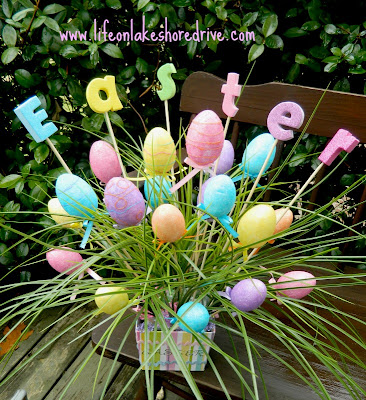 Easter Egg Spring Decor Arrangement, DIY, dollar store