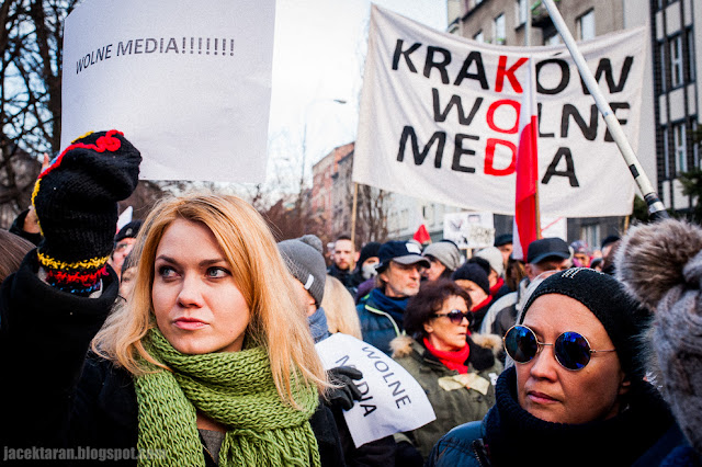 demonstracja KOD, Krakow, wolne media, reportaz, zdjecia