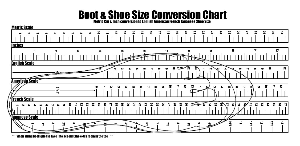 Express Shoe Size Chart