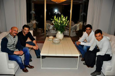 Aamir Khan, Abhishek & Uday Chopra at the Dhoom 3 promotion at Switzerland