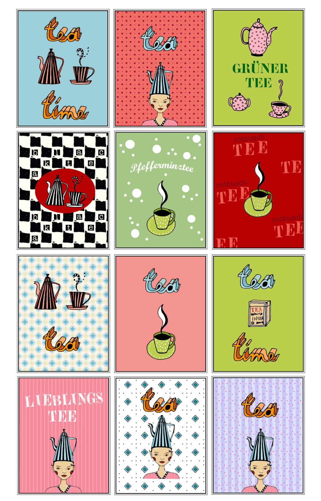Constanze Guhr Illustrations Etiketten Fur Tee Tea Labels
