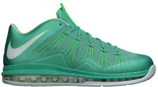 Nike Air Max LeBron X Low Crystal Mint/Fiberglass-Poison Green: Nike KD V Turquoise Blue/Bright Citrus-Fiberglass: