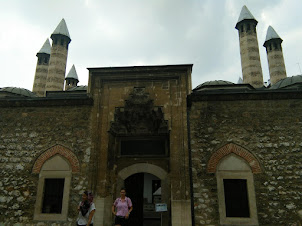 A View of the mosque minarets in Bascarsiga Square
