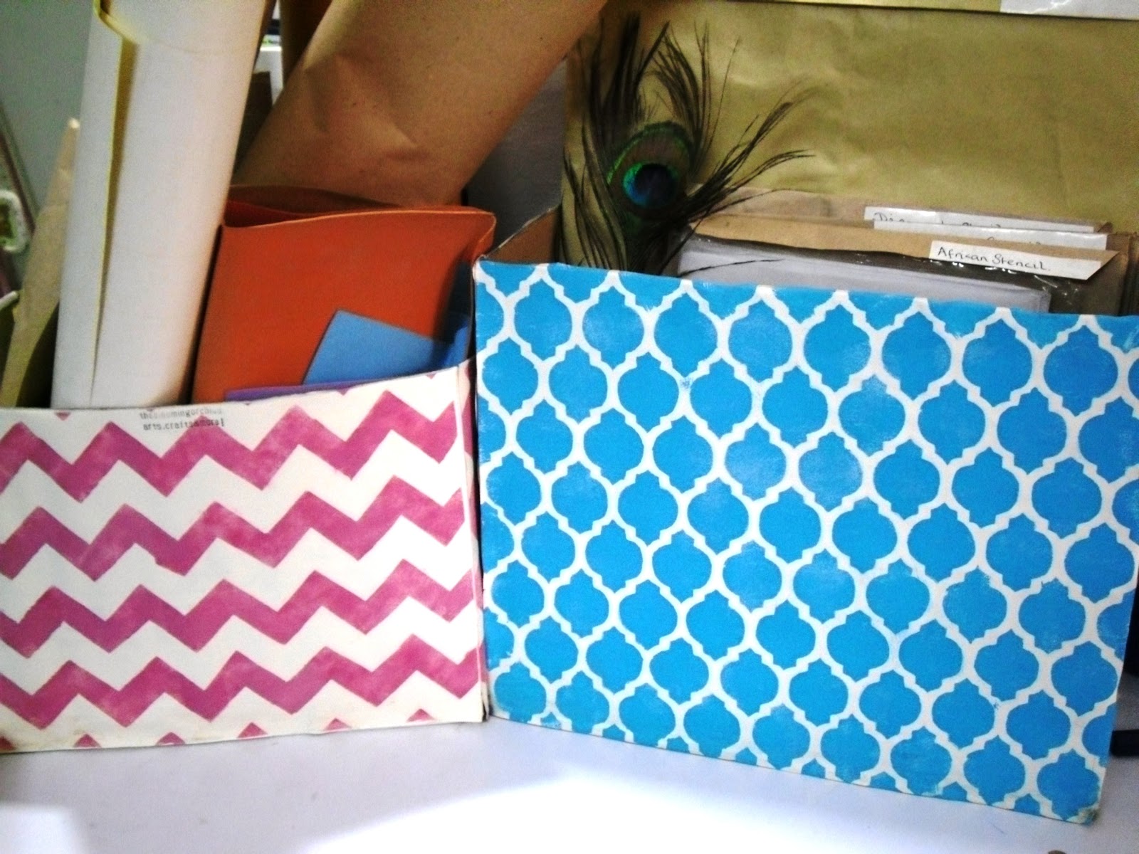 The Blooming Orchids Easy peasy DIY stenciled storage box