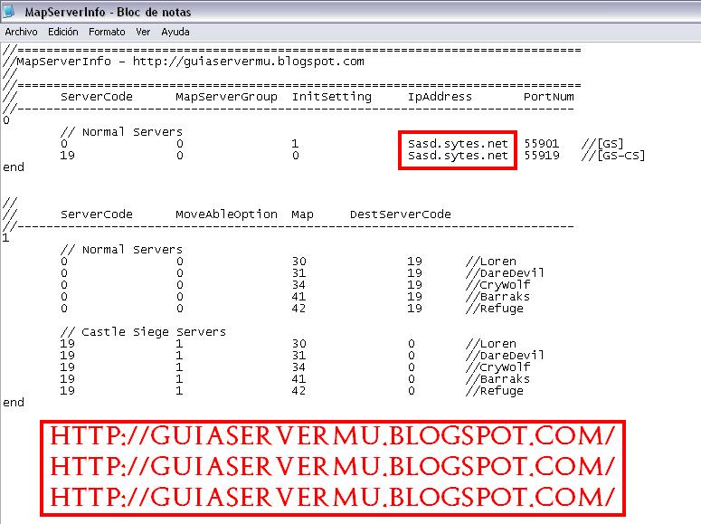 Configuración del mapserverinfo con la ip pública