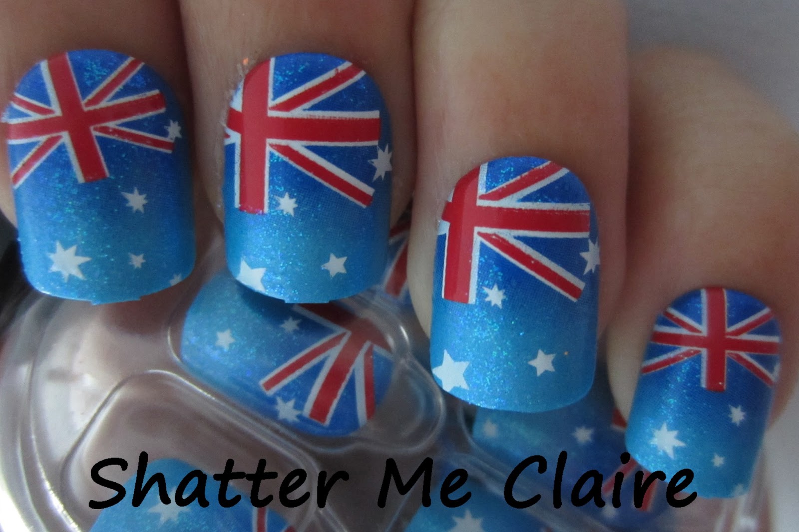 Shatter me Claire Australia Day Nails Australia Flags