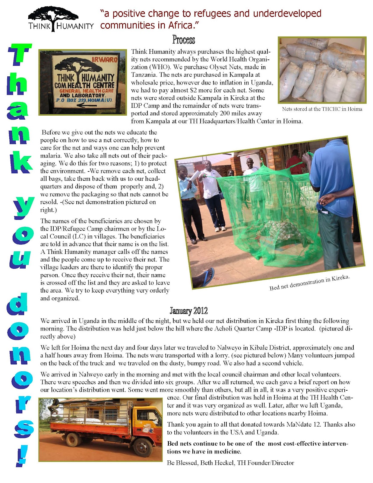 Think Humanity MaNdate 12 Bed Net Distribution in Uganda