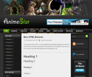 Anime Star Blogger Template
