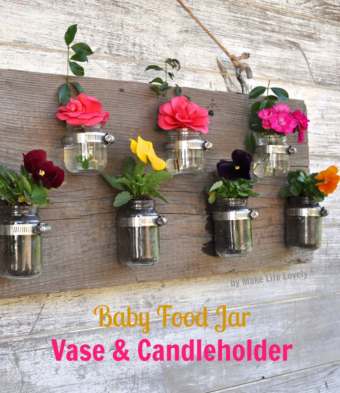 DIY Baby Food Jar Vase & Candle holder CraftOManiac