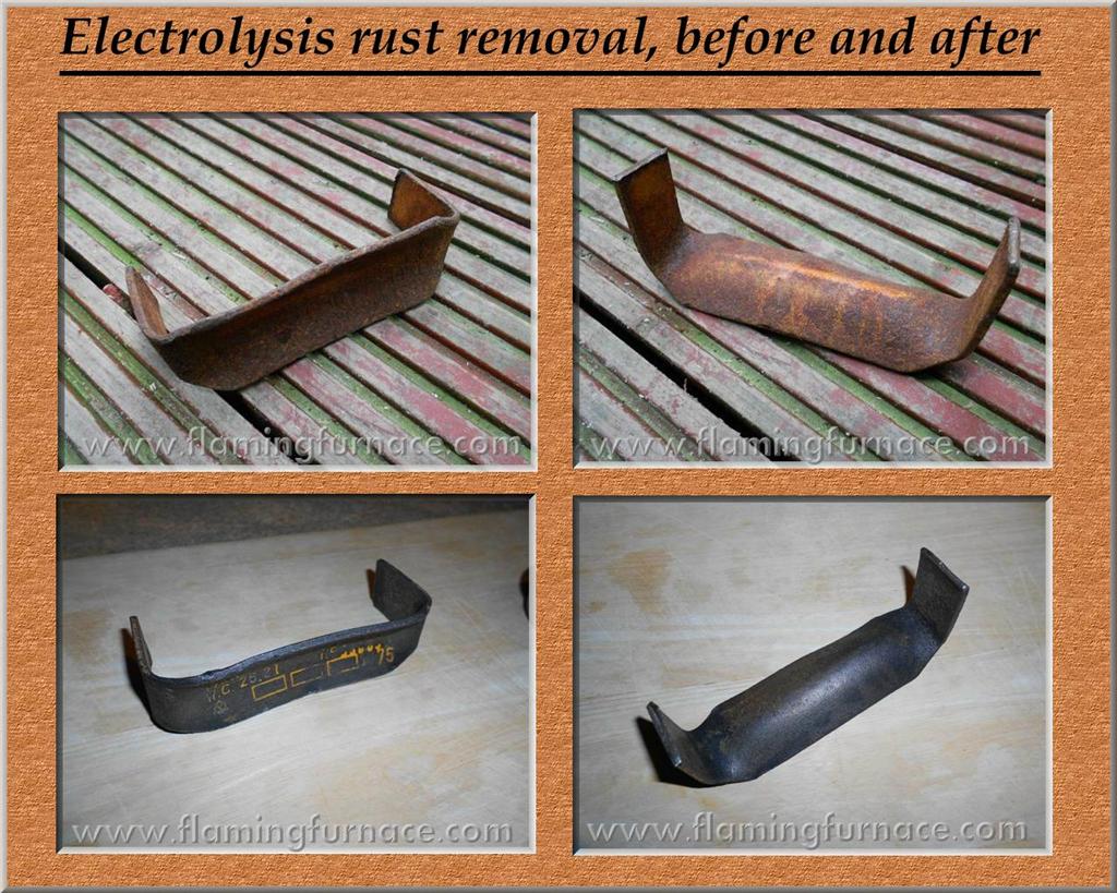 Vinegar rust removal before and after picture