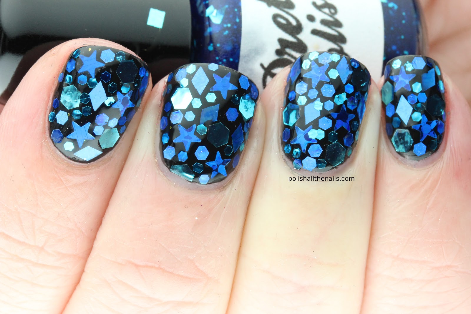 Polish All the Nails: Sparkly Blue Nails for Obama!