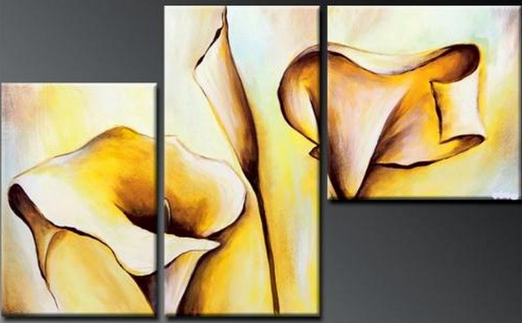 cuadros-tripticos-modernos-para-sala cuadros-abstractos-tripticos-de-flores