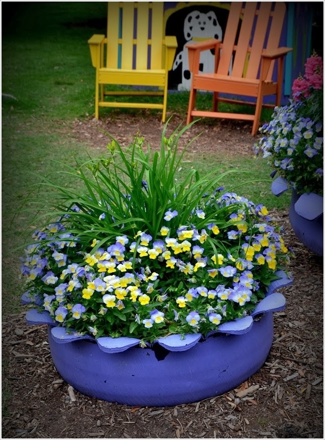 Old Tire Flower Bed Fantastic Materials