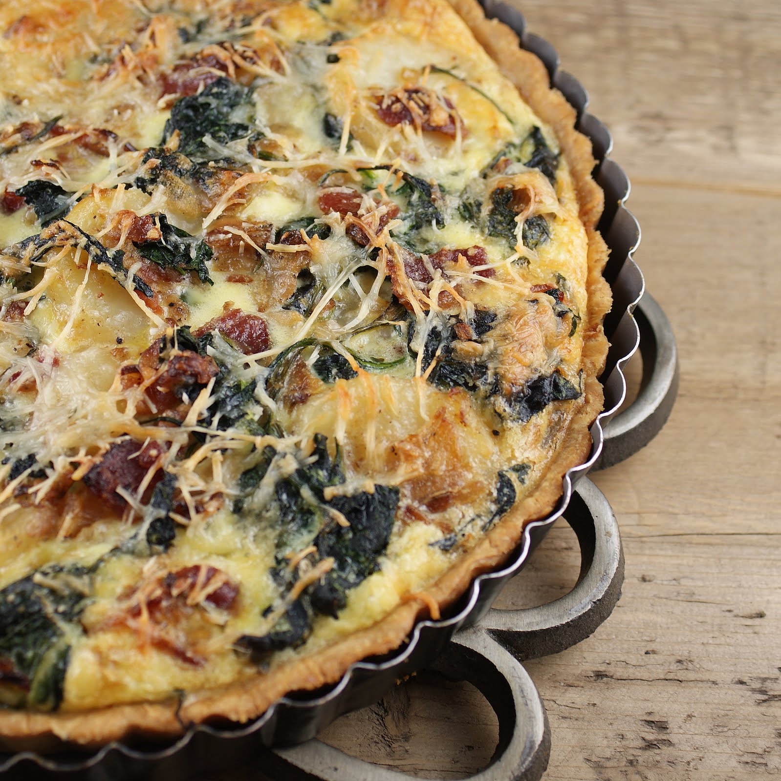 Patty's Food Spinach, Potato and Bacon Quiche for French Fridays with