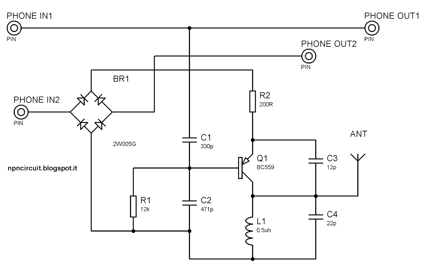 Schema circuito microspia
