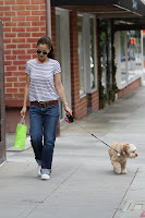 Minka Kelly walking her dog Chewy 