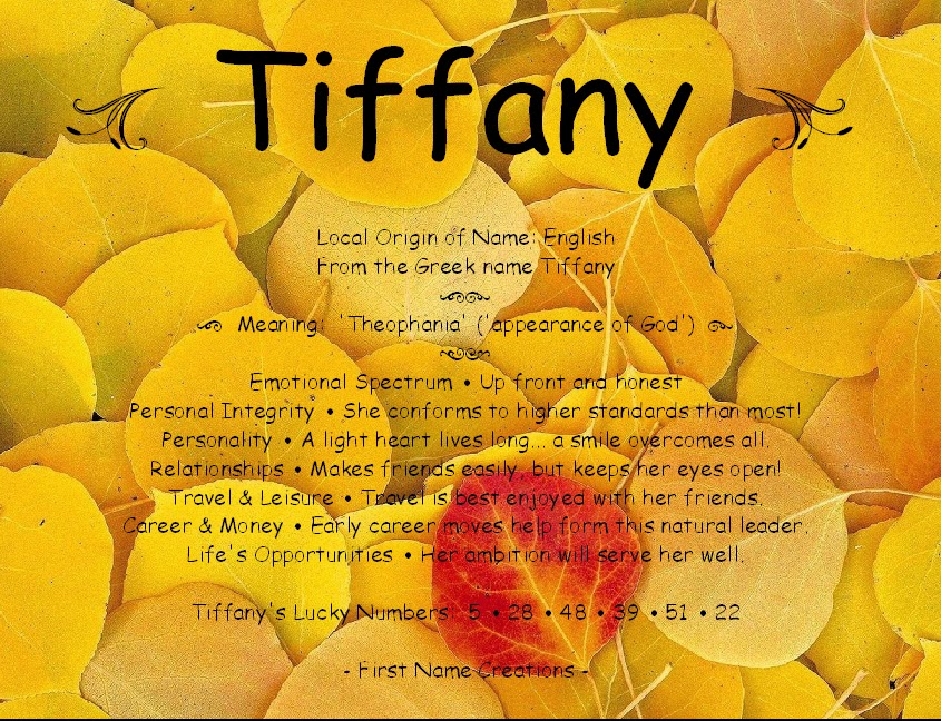 Tiffany . . . Tell Me Your Name . . . Pinterest Name Meanings