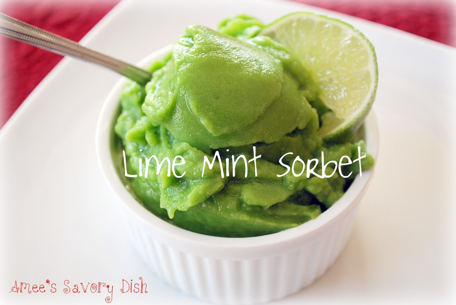Lime Mint Sorbet recipe for the Vitamix Amee's Savory Dish