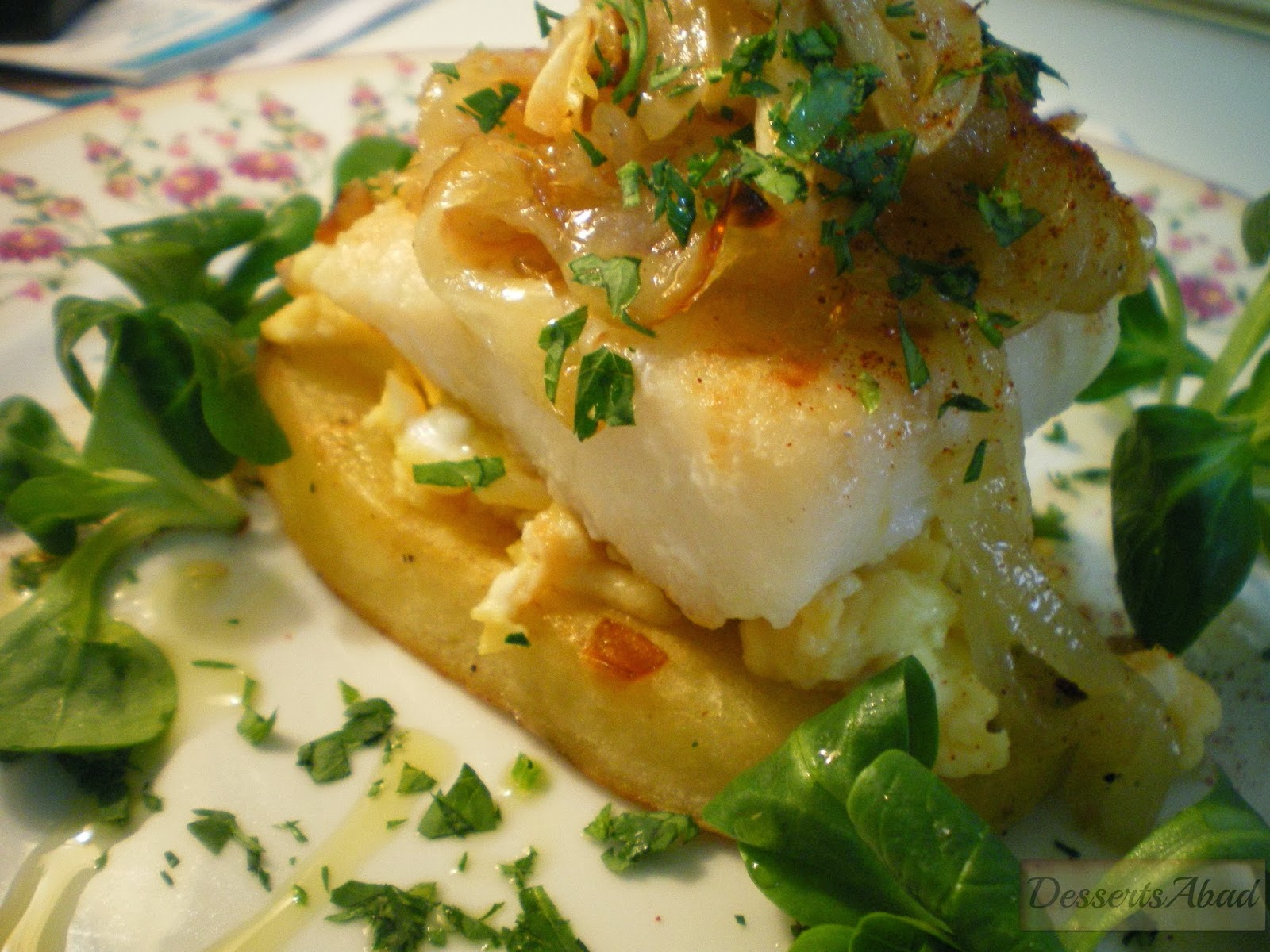 Milhojas De Bacalao, Revuelto Y Patatas
