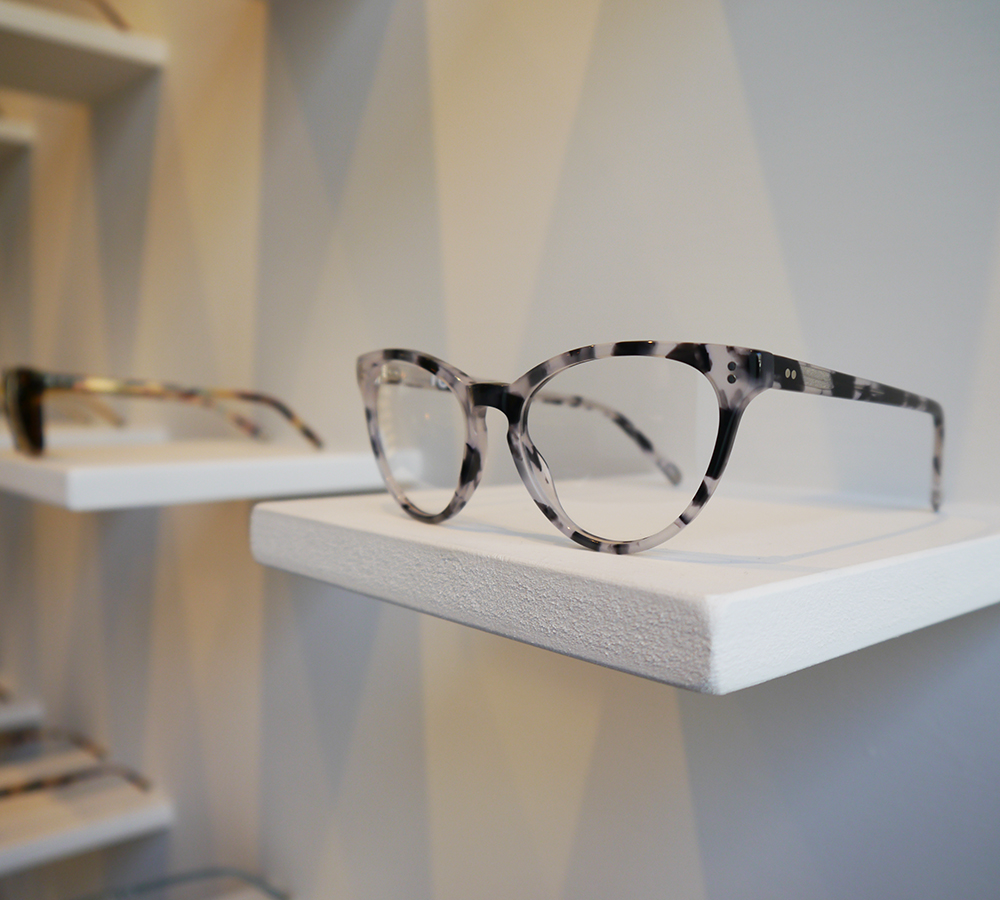 Muir frames in IOLLA eyewear showroom, Glasgow IOLLA, eyewear, affordable glasses, Muir frame, Glasgow, show room, Finnieston, blogger favourite