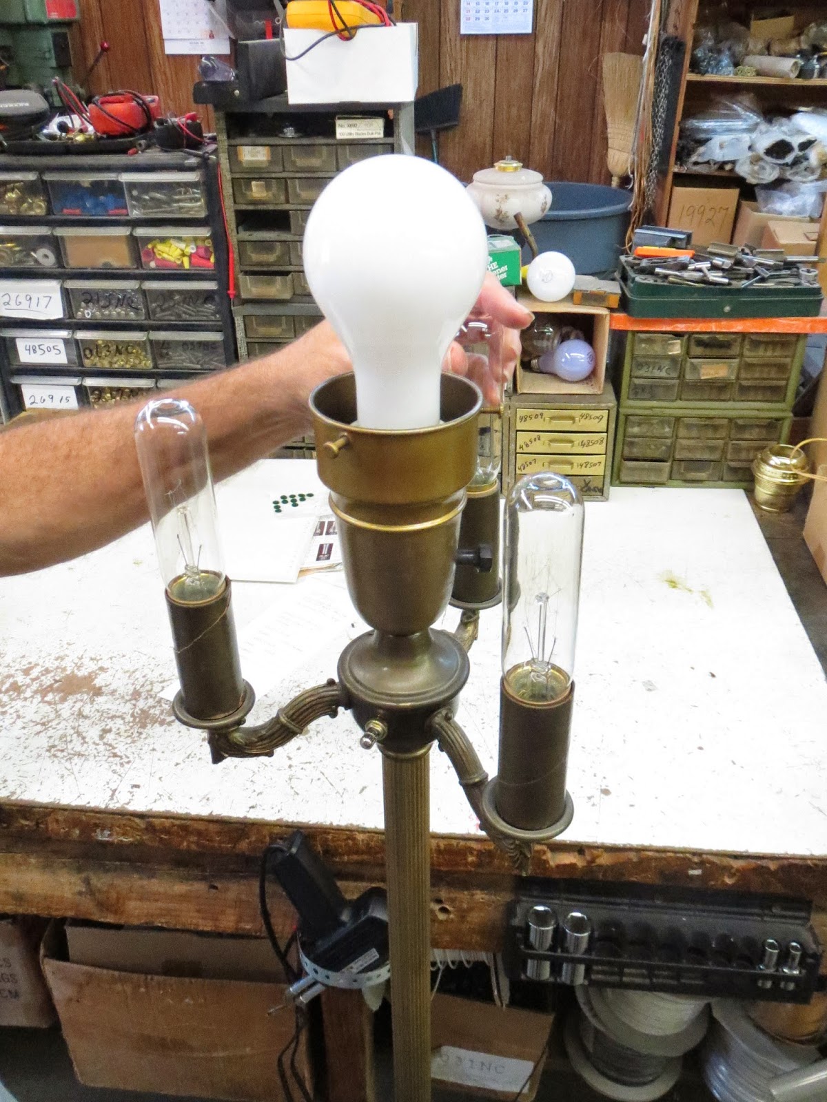 Lamp Parts and Repair | Lamp Doctor: Broken Antique Brass Reflector