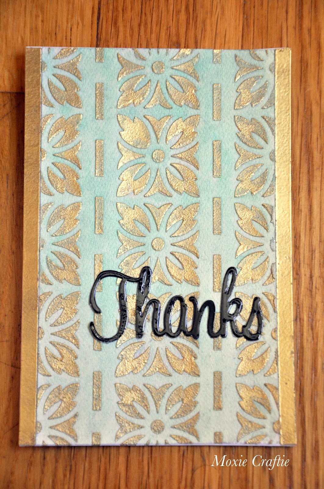 Moxie Craftie Gold Embossing on Texture Paste