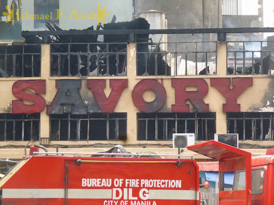 Burnt building of Savory, Kalye Escolta, Manila