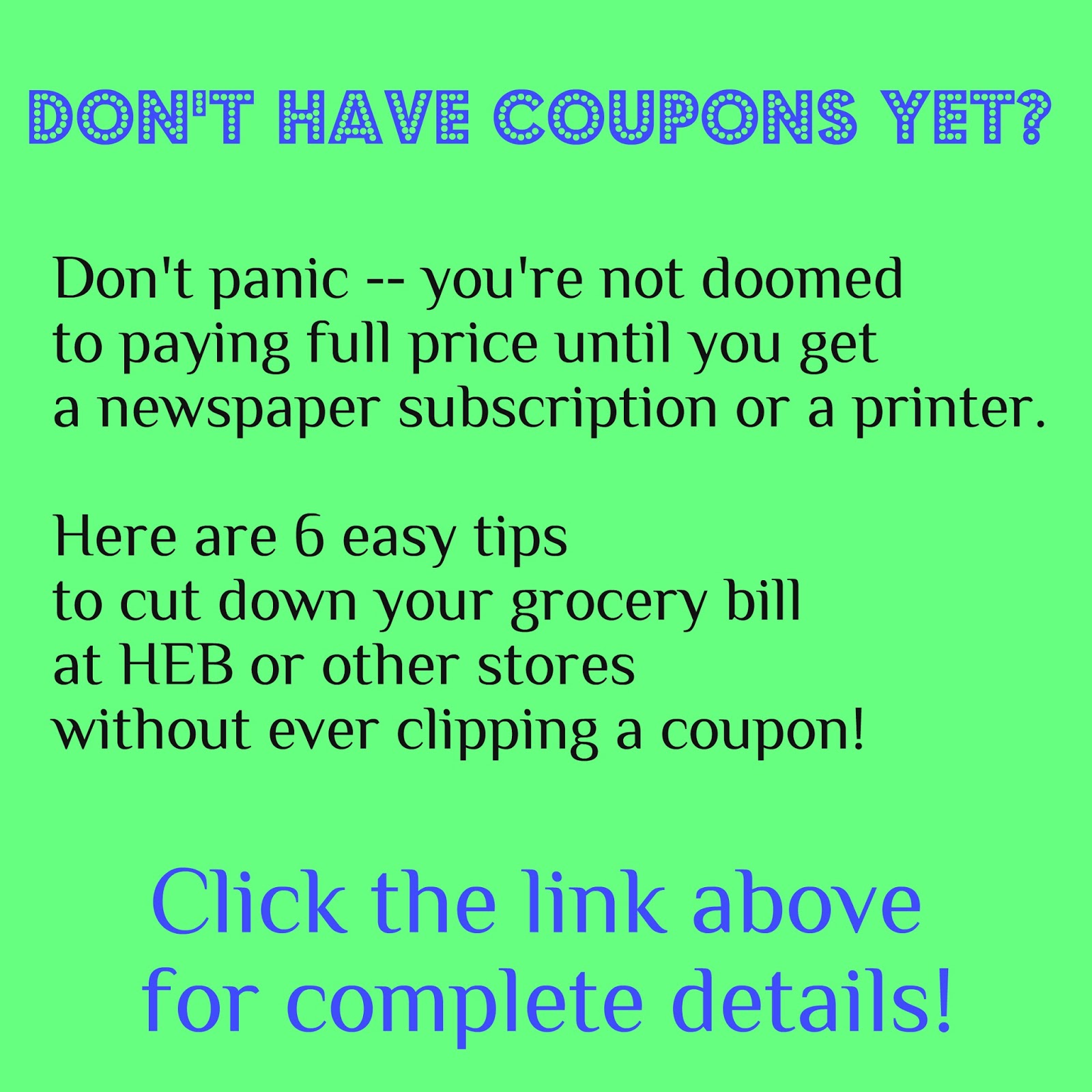 HEB Couponing 101 Free SelfPaced Coupon Class!