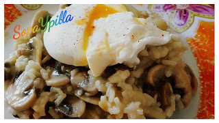 Risotto De Champis Con Huevo 
