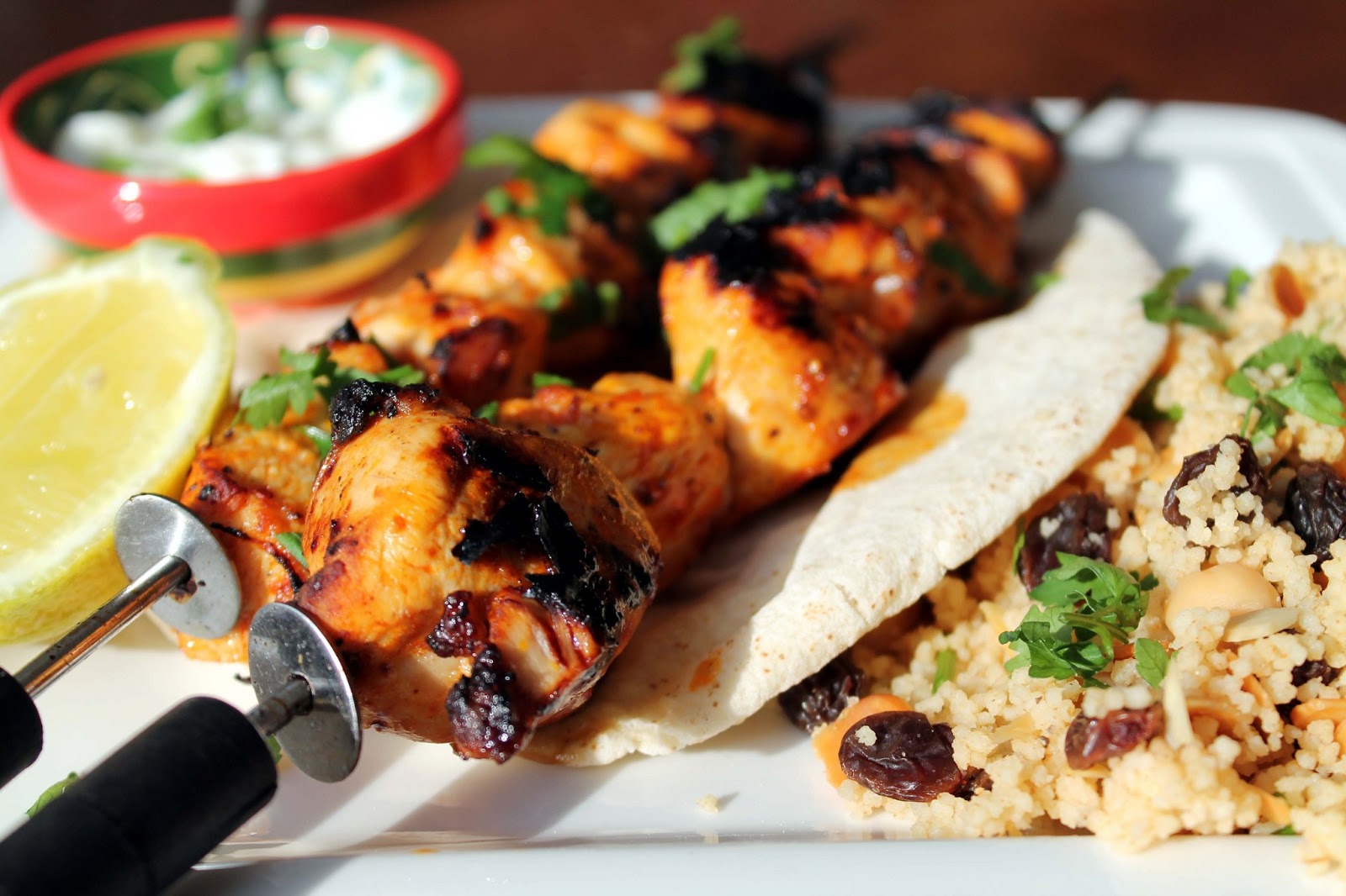 Serena's Medium Rare Harissa Spiked BBQ Chicken Kebabs