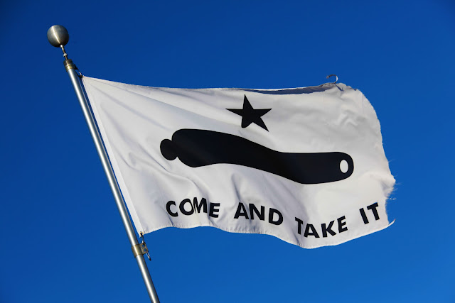 The Come And Take It flag from the Texas War of Independence between Mexico and Texas.