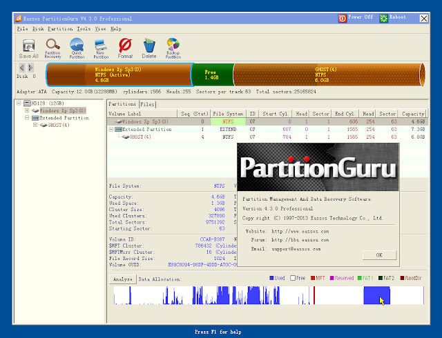 [Soft] Partition Guru Professional 4.3 Việt hóa [OS-PE-DOS] Quản lý phân vùng, khôi phục phân vùng, cứu dữ PartitionGuru+4.3+Pro+for+dos