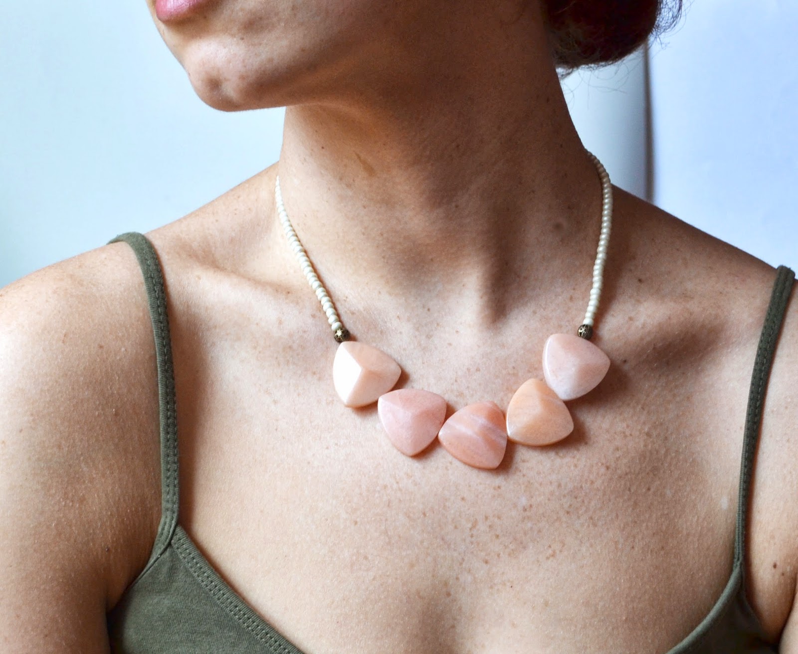 http://www.storenvy.com/products/6075610-aventurine-stone-necklace-statement-necklace-summer-jewelry-peach