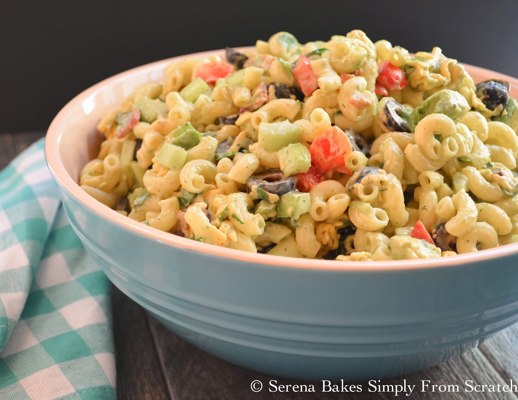 Creamy Avocado Bacon Pasta Salad with Dill Dressing Serena Bakes