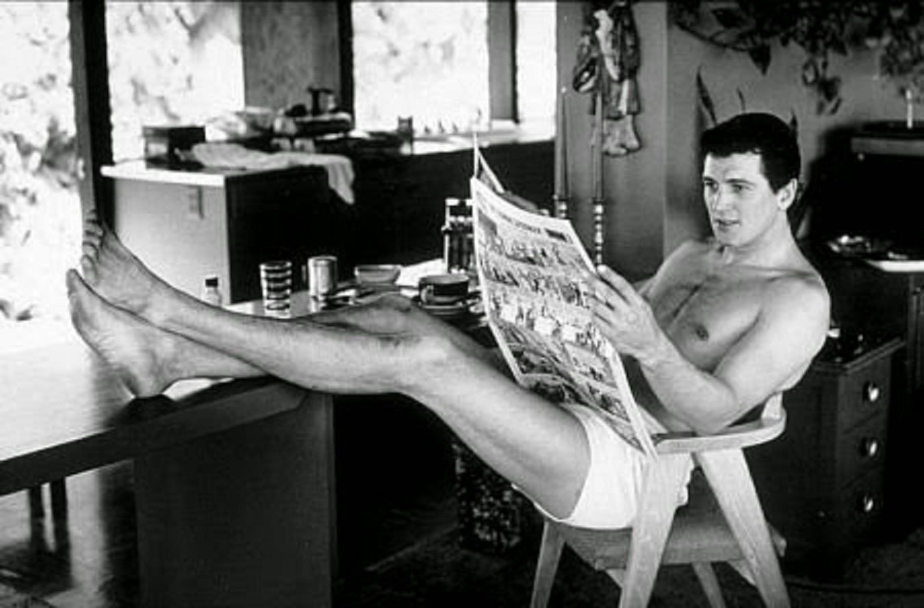 Rock Hudson enjoying a little off time from the studio.