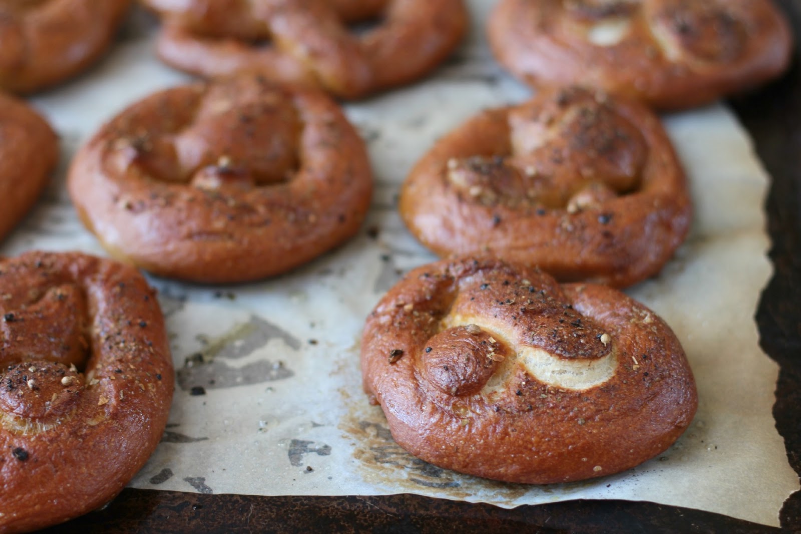 Milk and Honey Fat Pretzels with Steak Seasoning