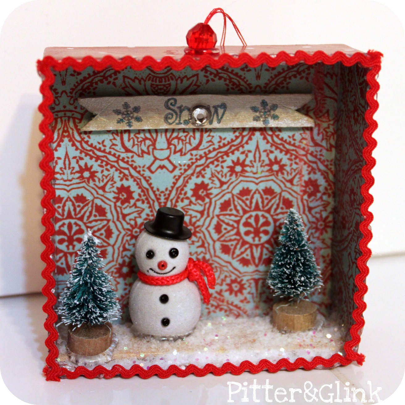 Christmas ornaments on box high-res stock photo PitterAndGlink: Gift Box Ornaments